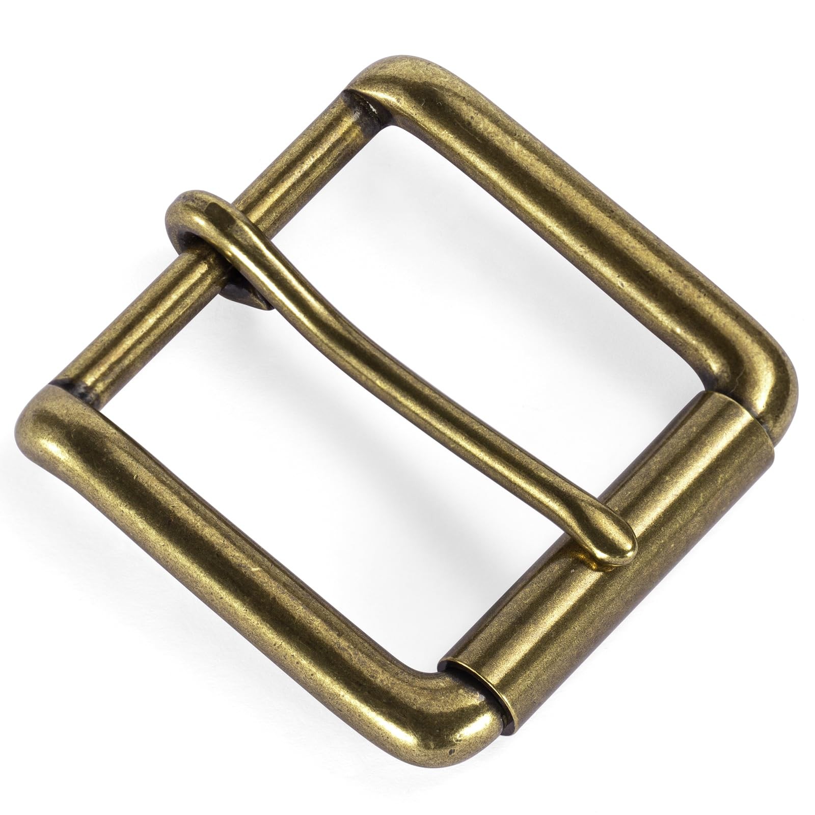 1.5 inch Belt Buckle Single Prong Solid Antiqued Brass for Men Women Belt