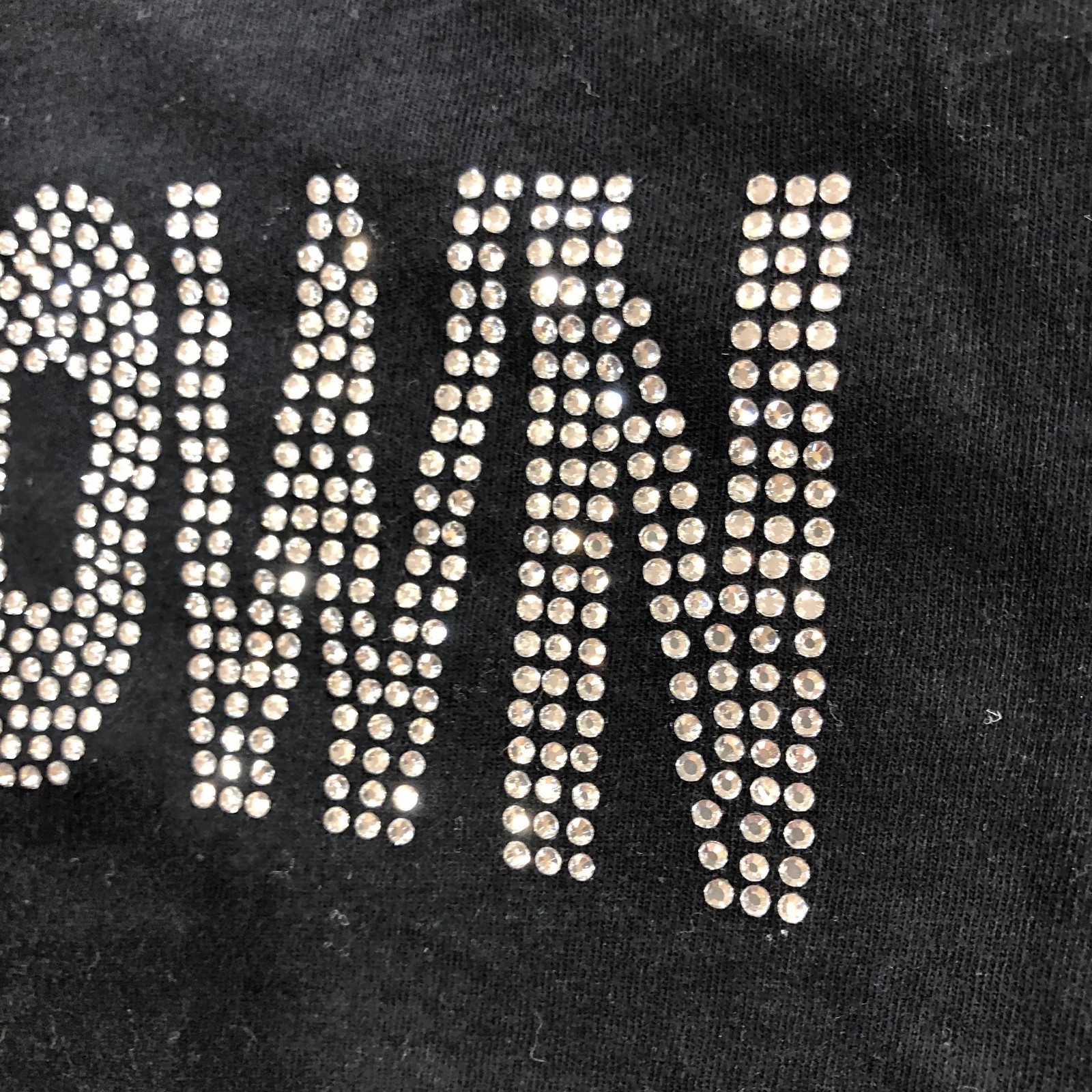 Chris Brown Shirt Womens Medium Black Breezy Bowl XX Tour Graphic Rhinestone