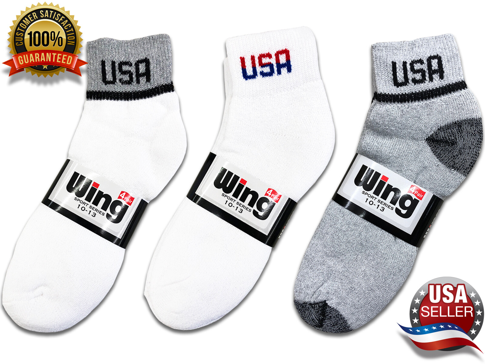 12 Pairs Mens USA Logo Ankle Socks Sport Cotton American Theme 1 Dozen Pack