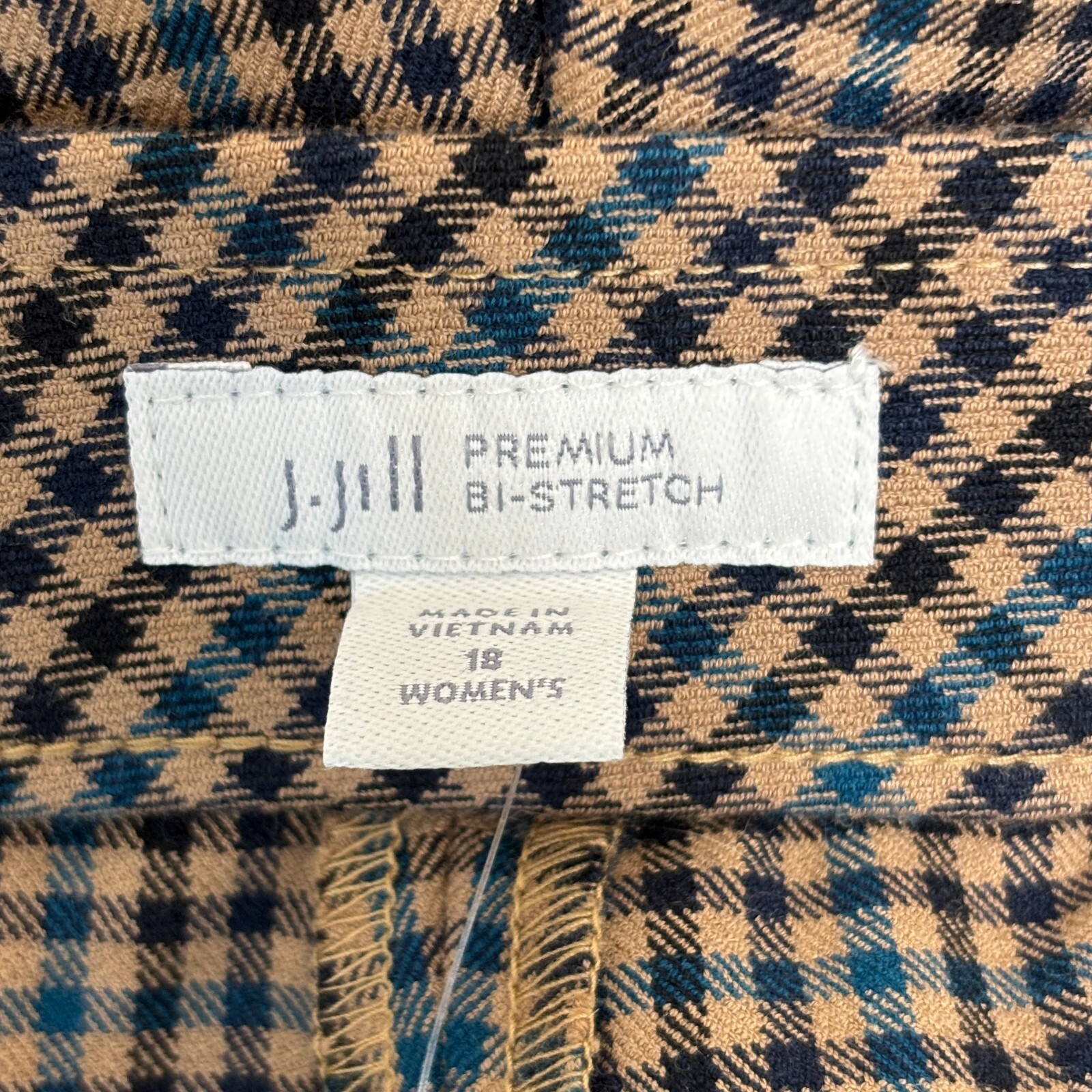 NWT J Jill Women Premium Bi-Stretch Dress Pants Size 18W Gingham Ankle C002 -2