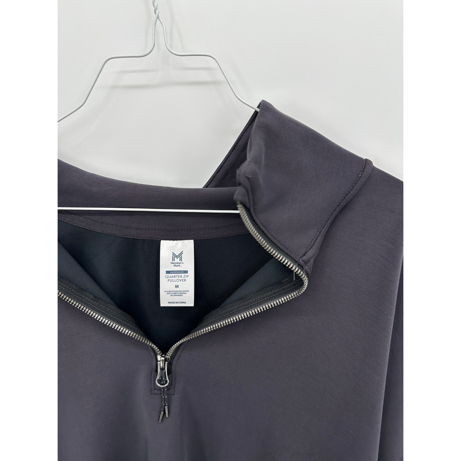 Womens Quarter Zip Pullover Sz M Modal Sandwash Gray Active Athleisure Lounge