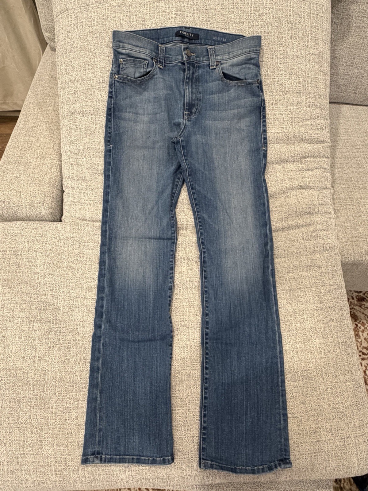 Fidelity Women’s Blue Bootcut Jeans Slim Fit Stretch 5-Pocket Mid Rise