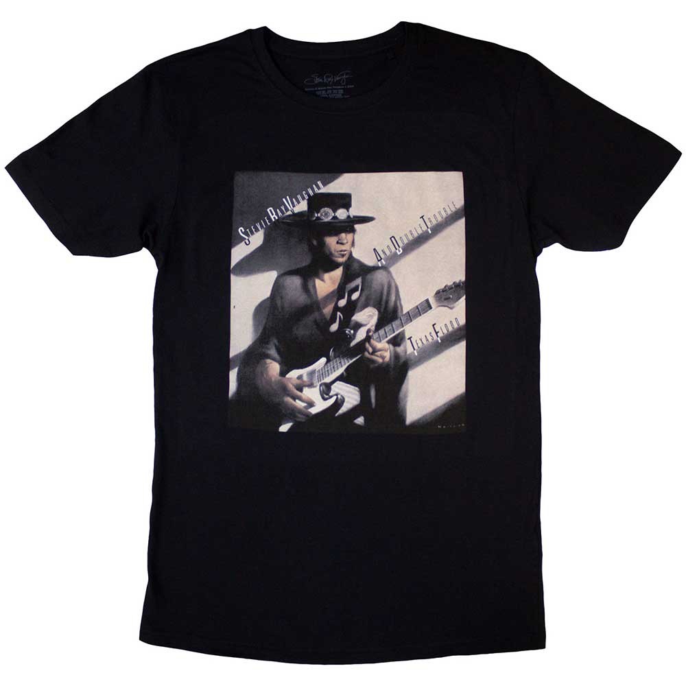 Stevie Ray Vaughan Texas Flood Album Cover T-Shirt Black New