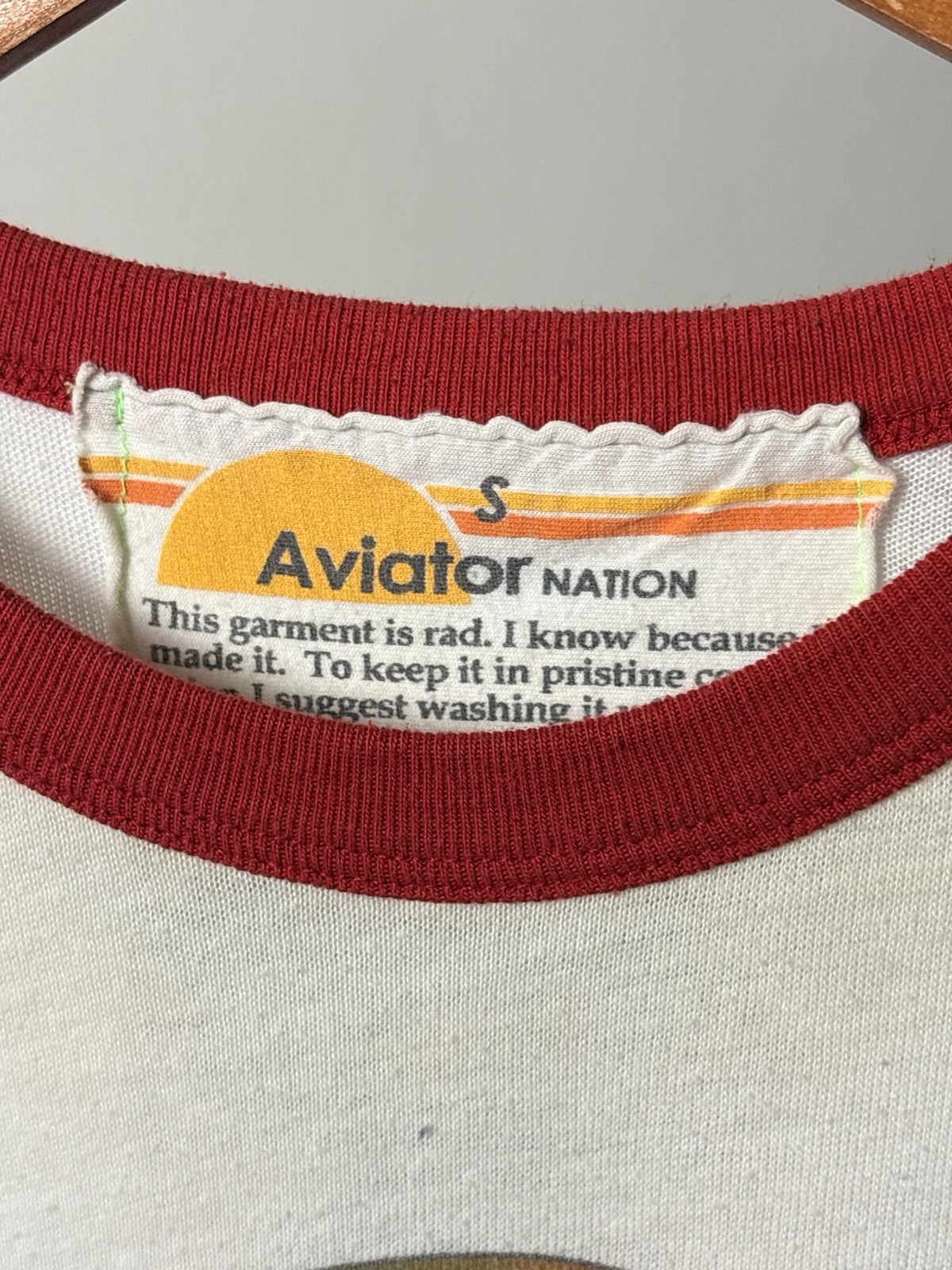 Aviator Nation Ringer T-Shirt “Happy Camper” Firefly Festival Size Small