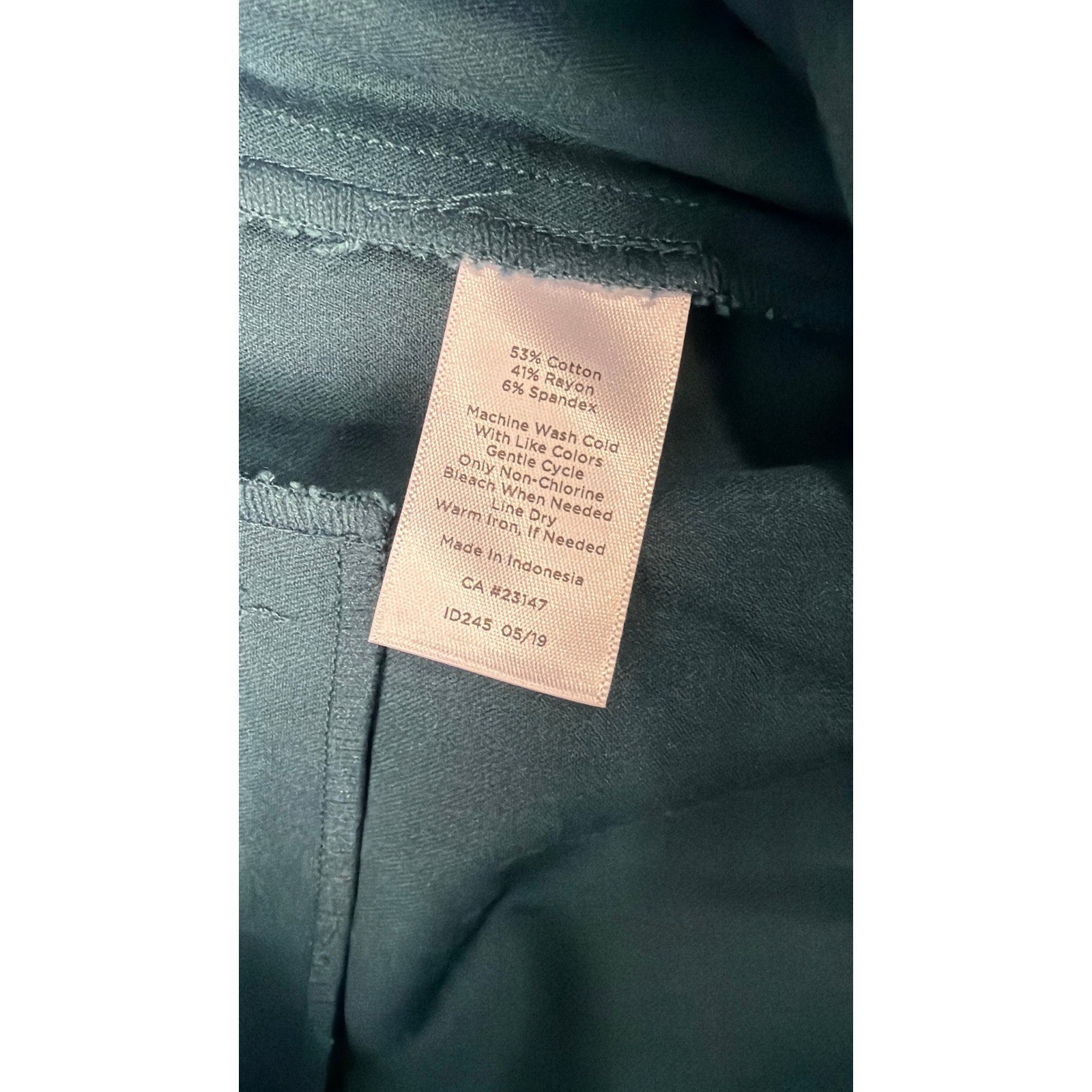 Talbots Essex Ankle Pants Womens 2 Dark Teal Blue Slim Leg Stretch Pull On