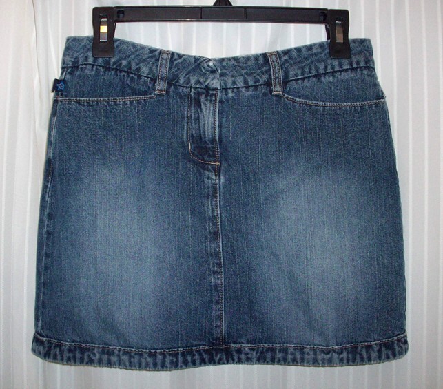 Vintage TYTE REWASH JEANS Y2K Denim Mini Skirt Medium Wash Back Flap Pockets S
