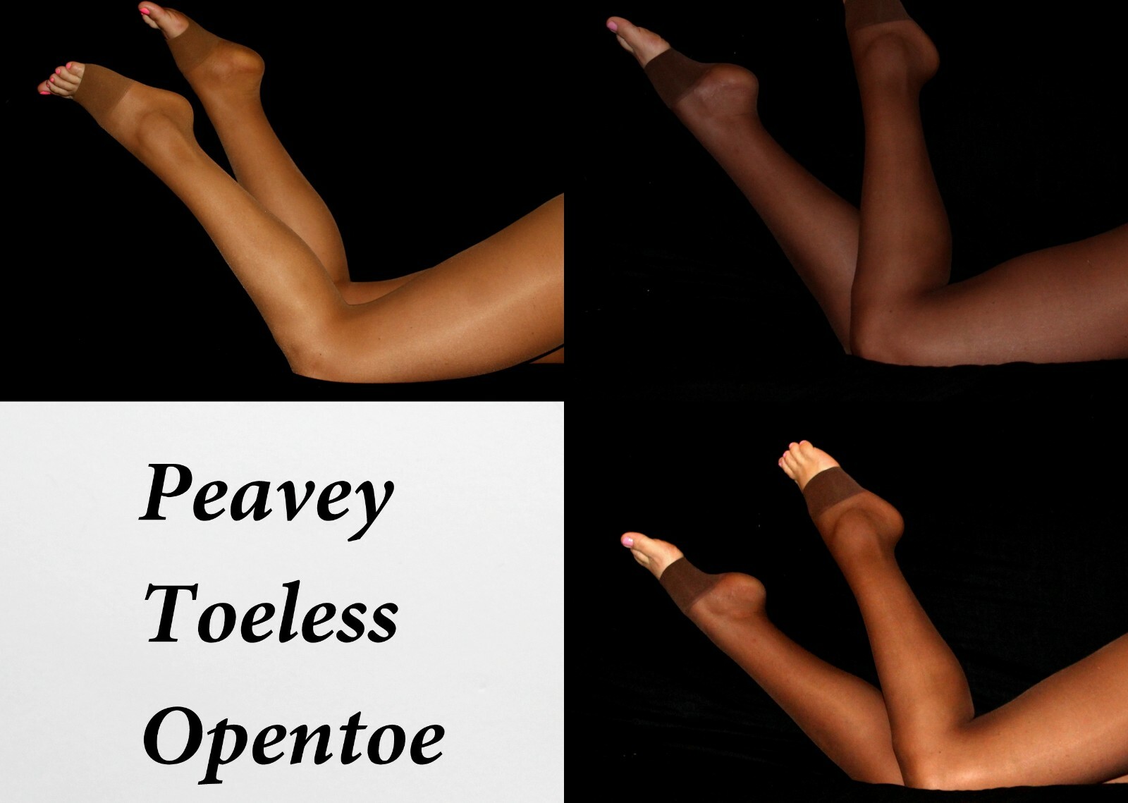 Peavey Tamara Toeless Fancy Dress Pantyhose Hooters Uniform Lingerie Sheer Hose