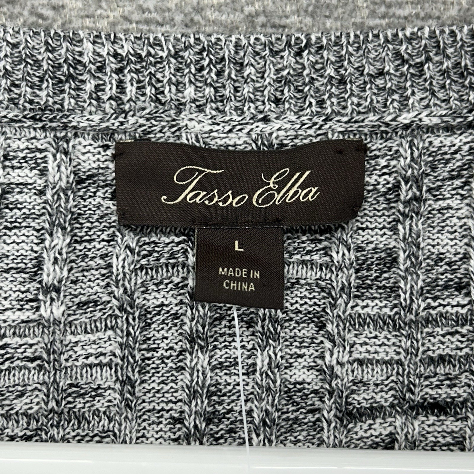 Tasso Elba Sweater Men Size Large Gray Winter Cotton Blend NEW
