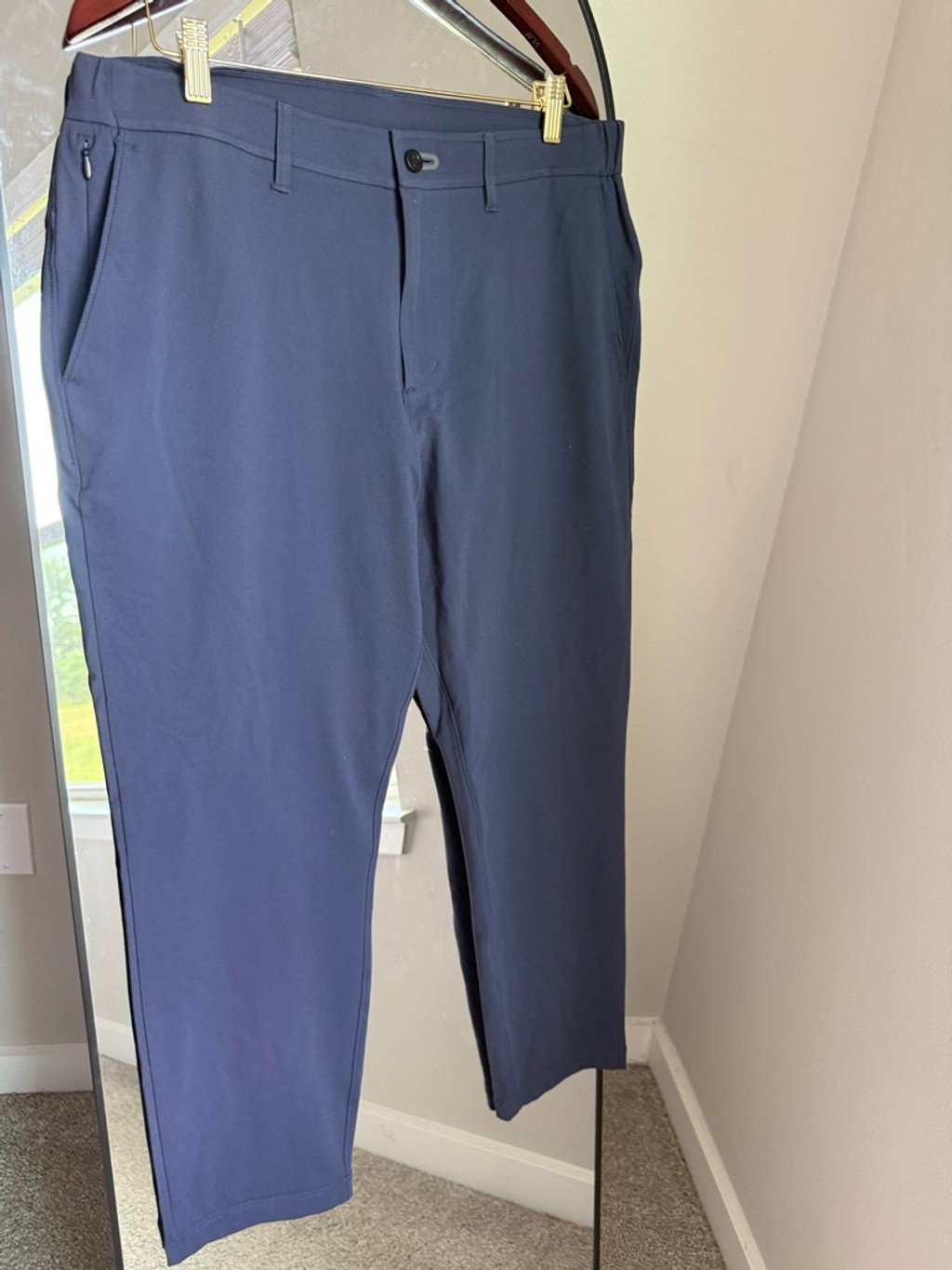 Public Rec Nylon Pants 34/28 Blue Stretch Straight Leg