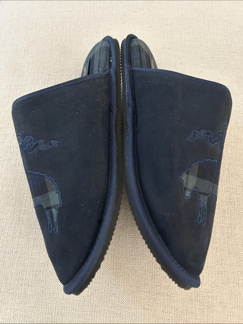 Brooks Brothers Men’s Blue B By Suede Slippers, Size 11, NWOT