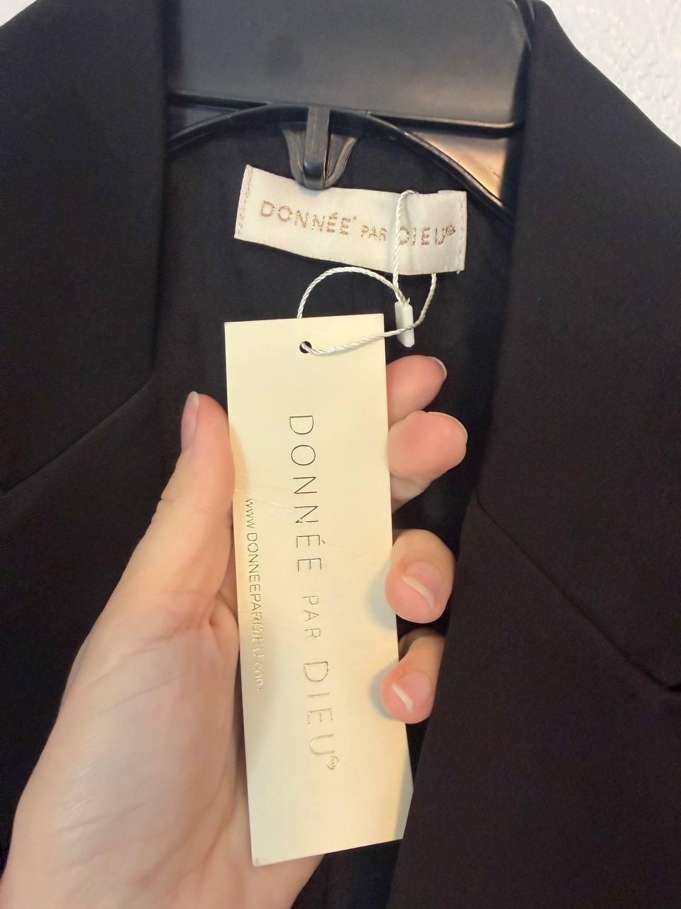 NWT Donnée Par Dieu YRIS Black Draped Blazer Maxi Dress Small