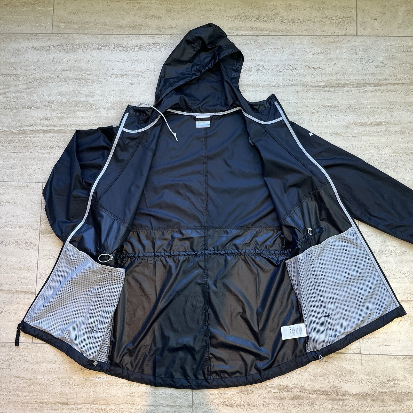 Columbia Flashback Windbreaker Womens M Black USC Trojans Hooded Jacket EUC