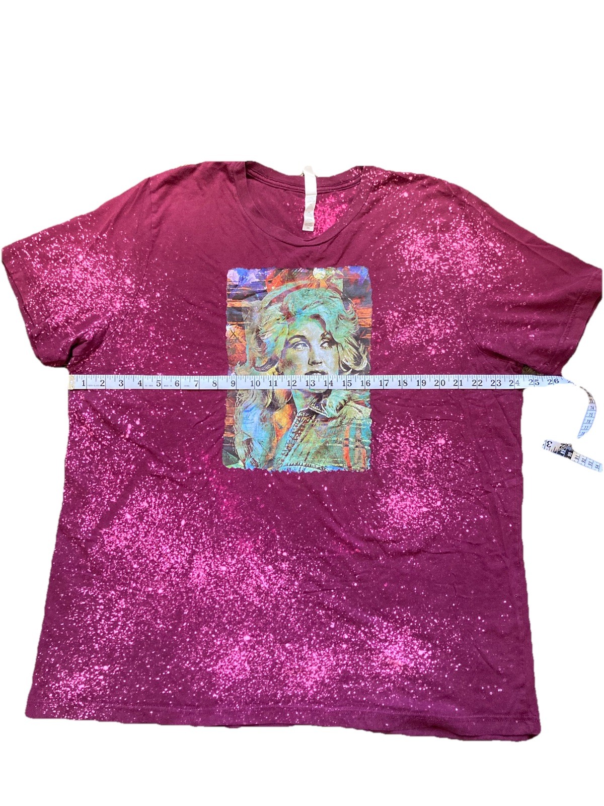 Dolly Parton Iron On Transfer 2XL Vintage Portrait T-Shirt Bleach Splatter