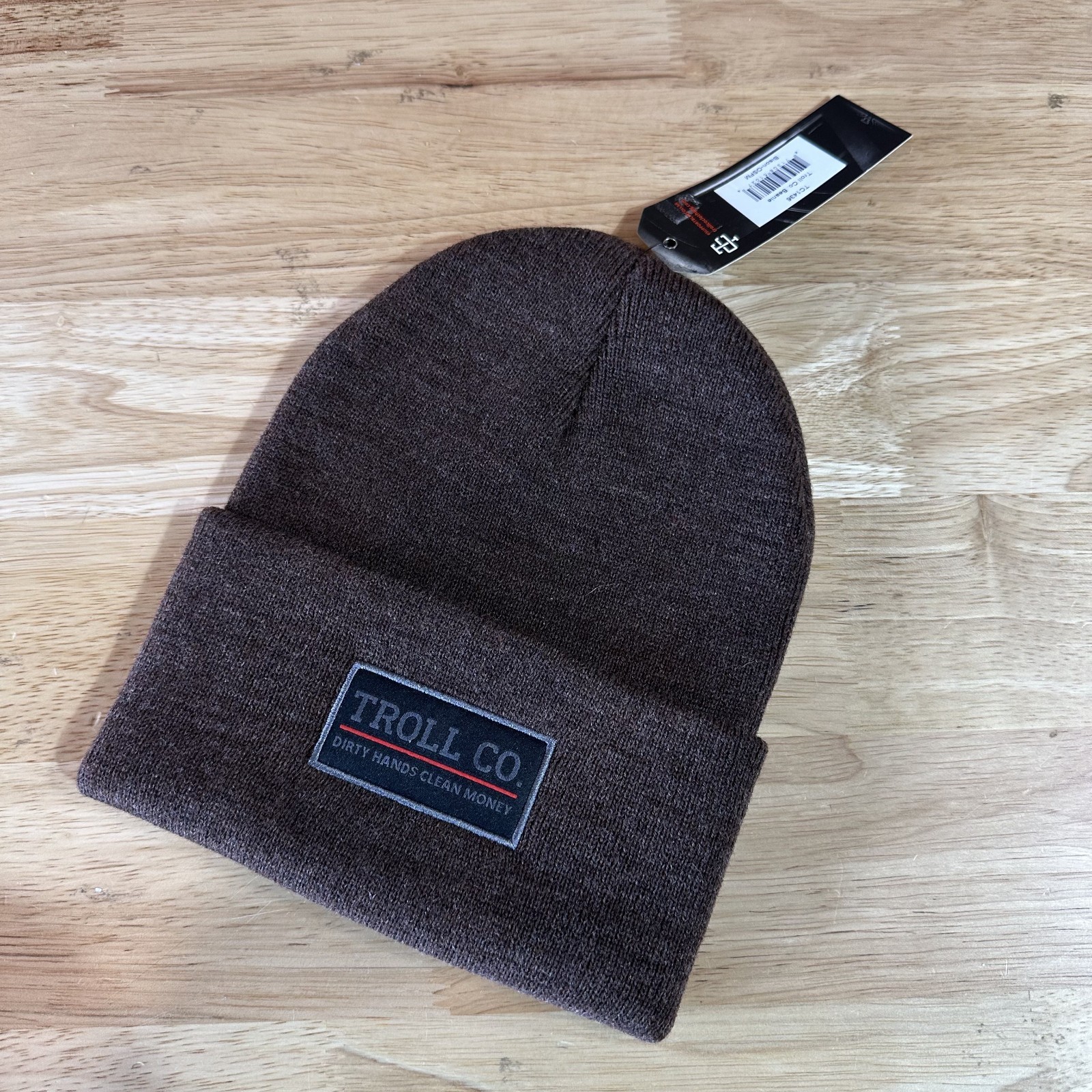 Troll Co Dirty Hands Clean Money Brown Beanie New