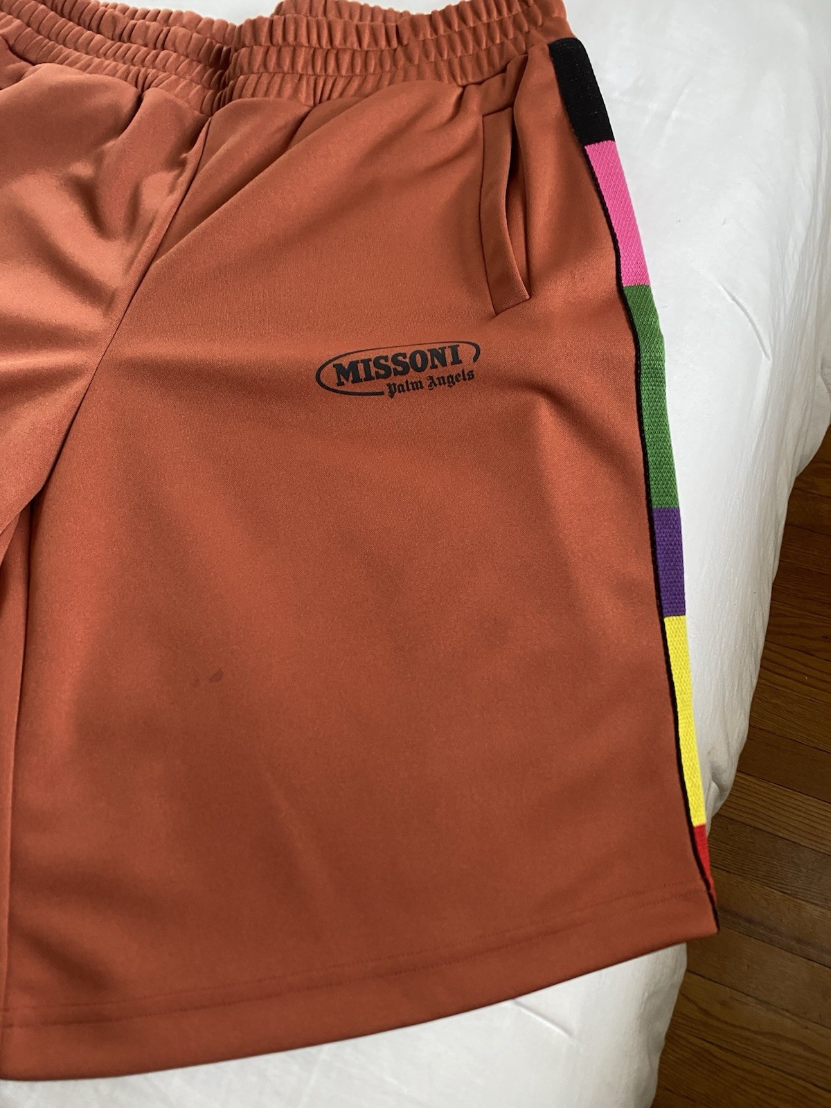 Palm angels White Shorts With Multi Color Side Panels