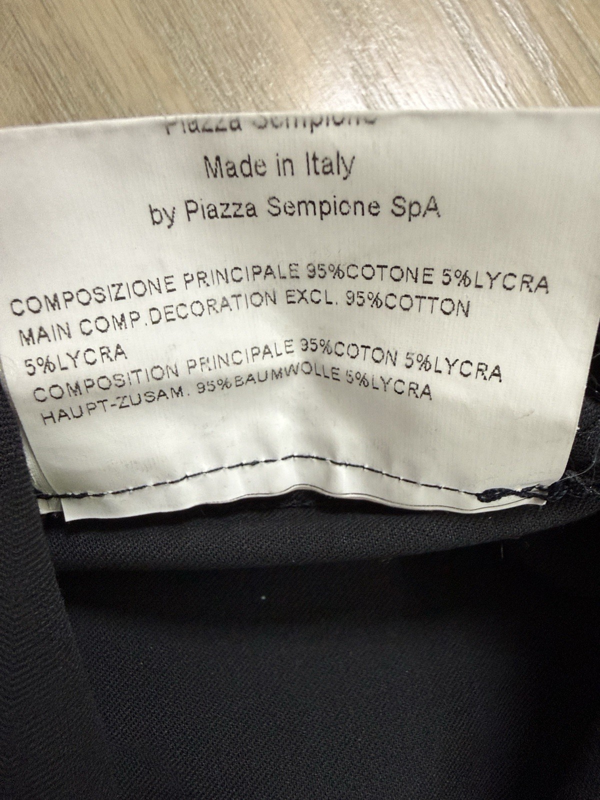 Piazza Sempione Black Twill Stretch Straight Leg Mid Rise Zip Dress Pants IT 40