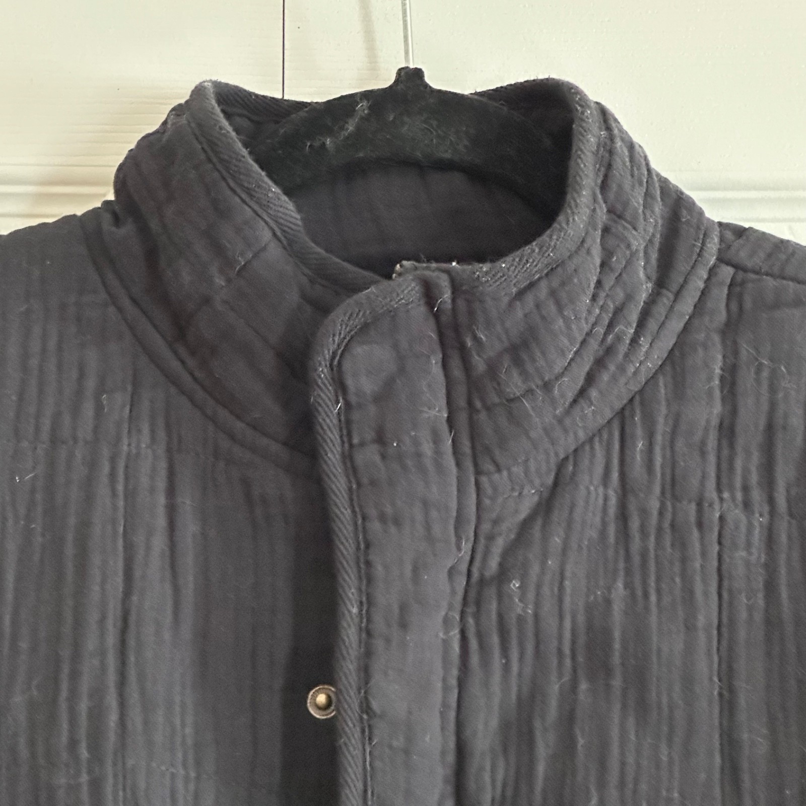 O’neill Womens Quilted Snap Zip Lined Jacket Black Size Extra Small