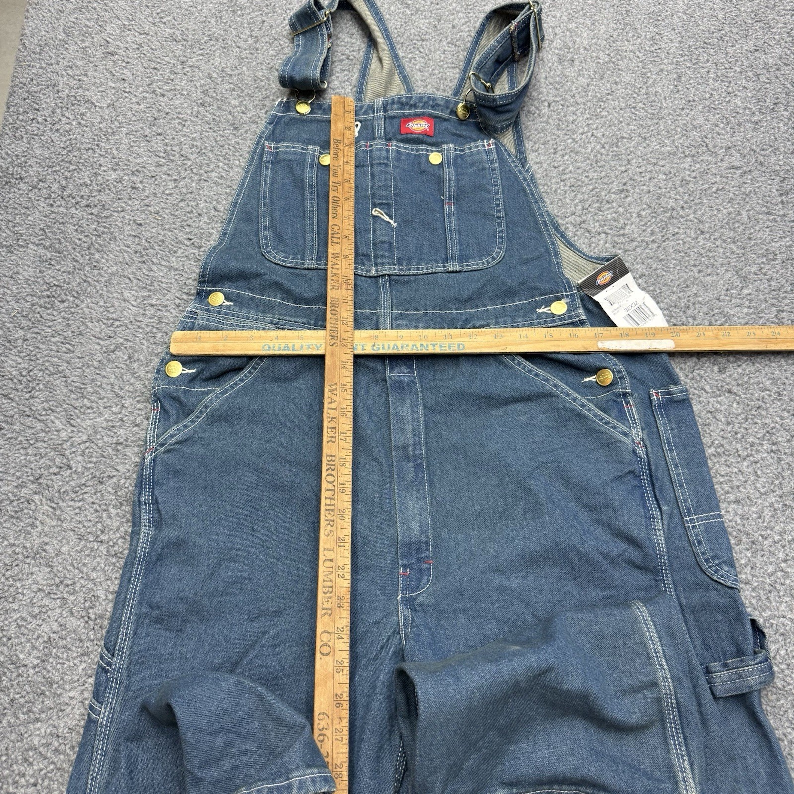 Dickies Bib Overalls Men’s 32×32 Blue Denim Carpenter