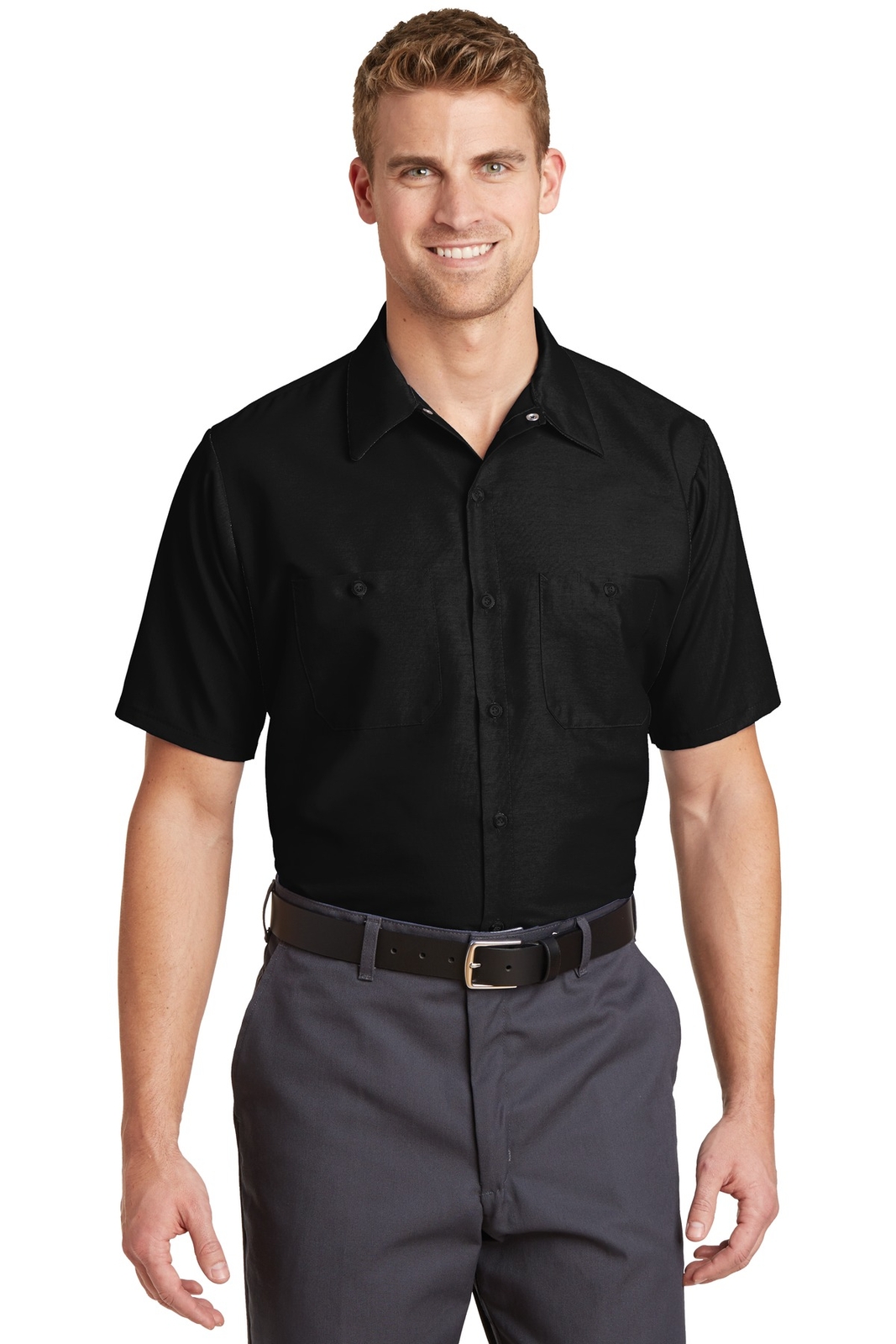 Red Kap SP24LONG Mens Long Size Short Sleeve Industrial Work Shirt