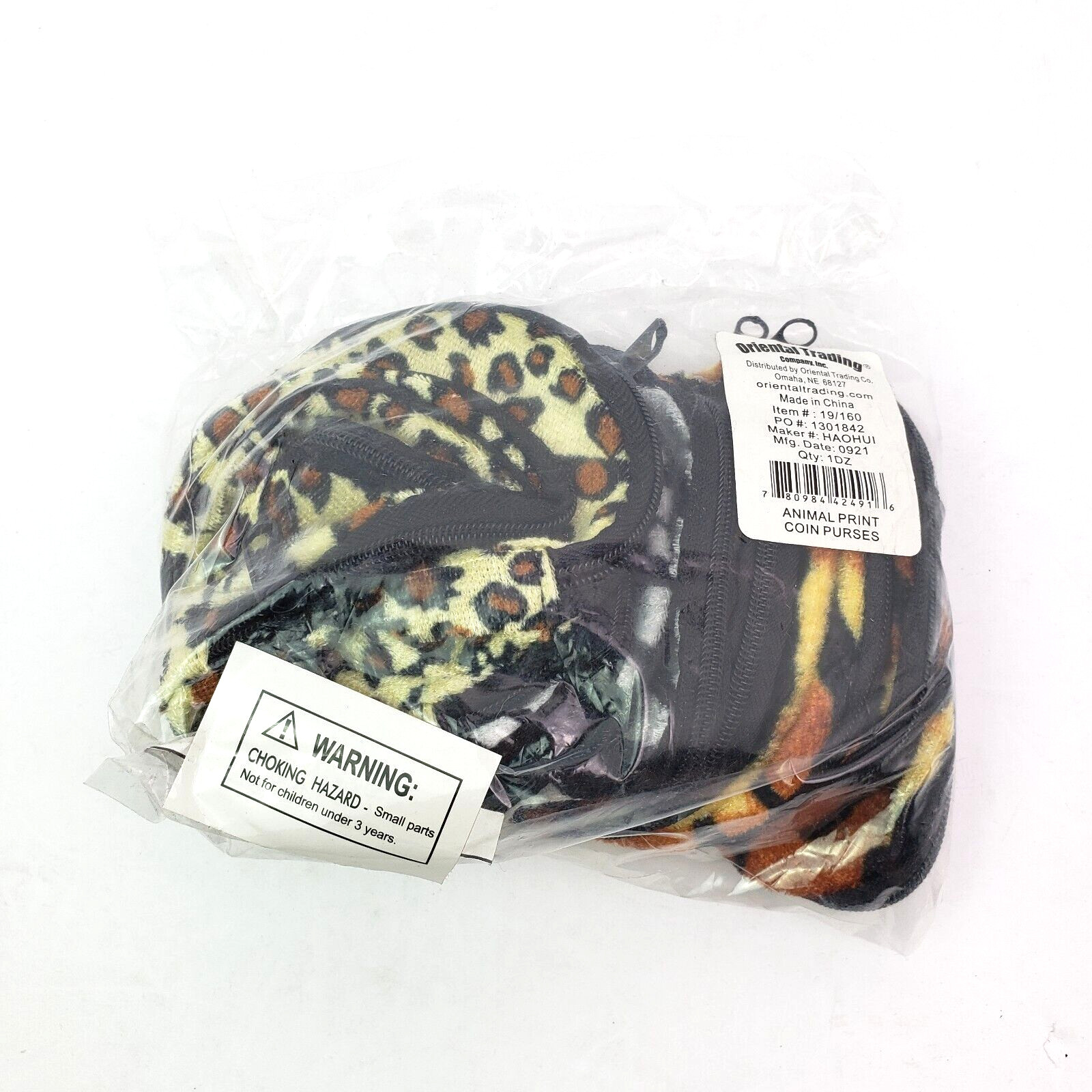 Oriental Trading Company Animal Print Zip Coin Purses Wallets
