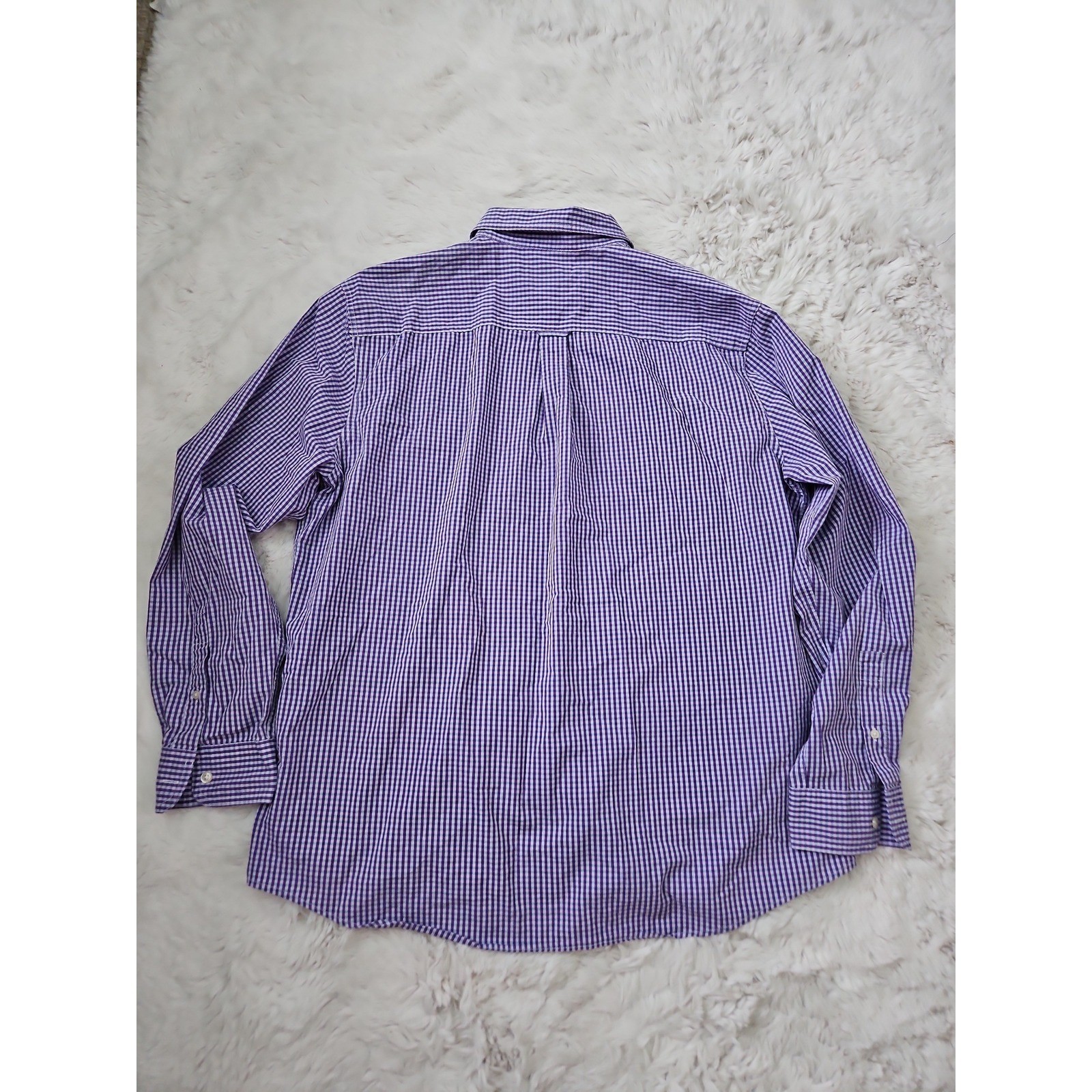 Chaps Purple Gingham Check Long Sleeve Button Down Shirt Men’s XL