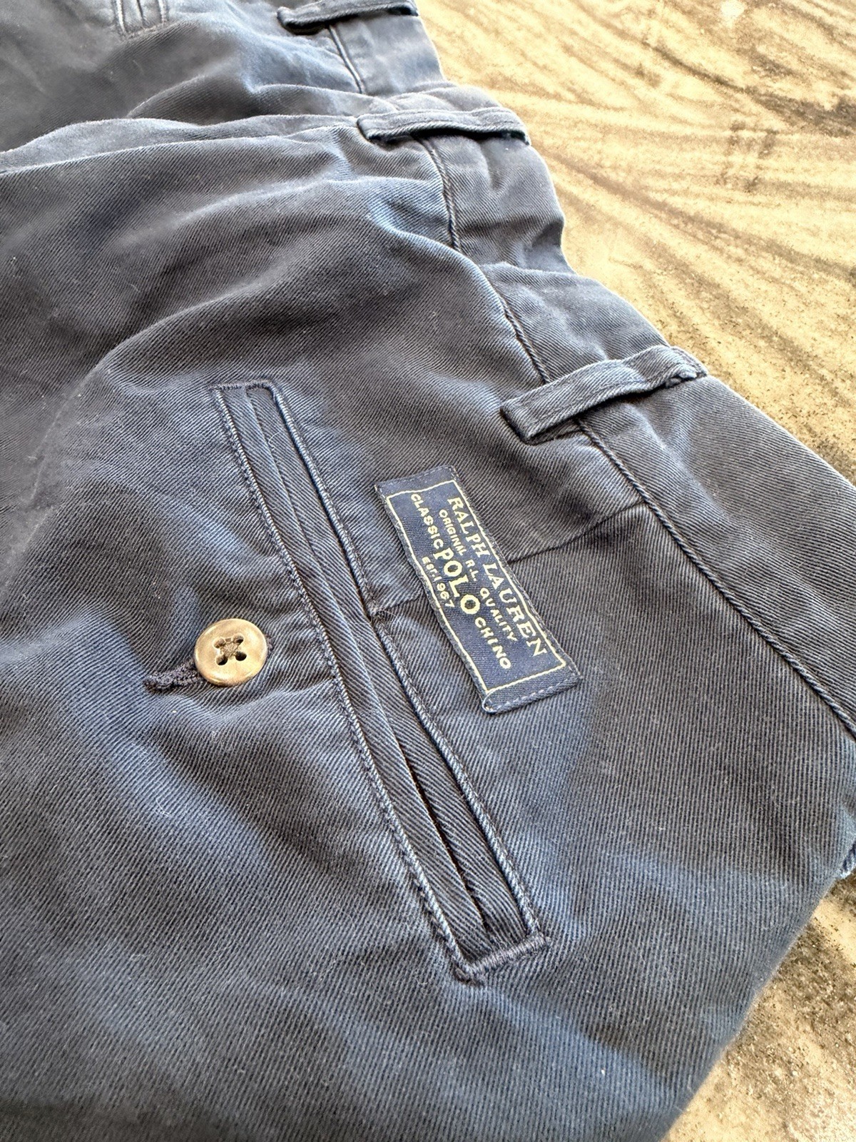 Polo Ralph Lauren Andrew Pant Mens 40×30 Navy Pleated Chino Pants Classic Fit