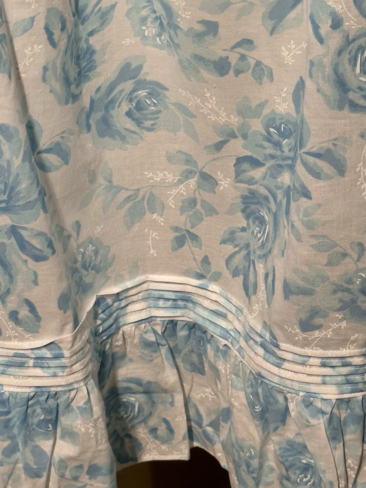 EILEEN WEST E5325037 AQUA ROSE SLEEVELESS COTTON LAWN CHEMISE NIGHTGOWN ~ MEDIUM