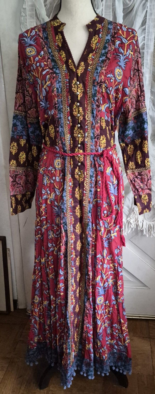 Soft Surroundings Women’s Carmela Maxi Dress Size 18 In Garnet Boho