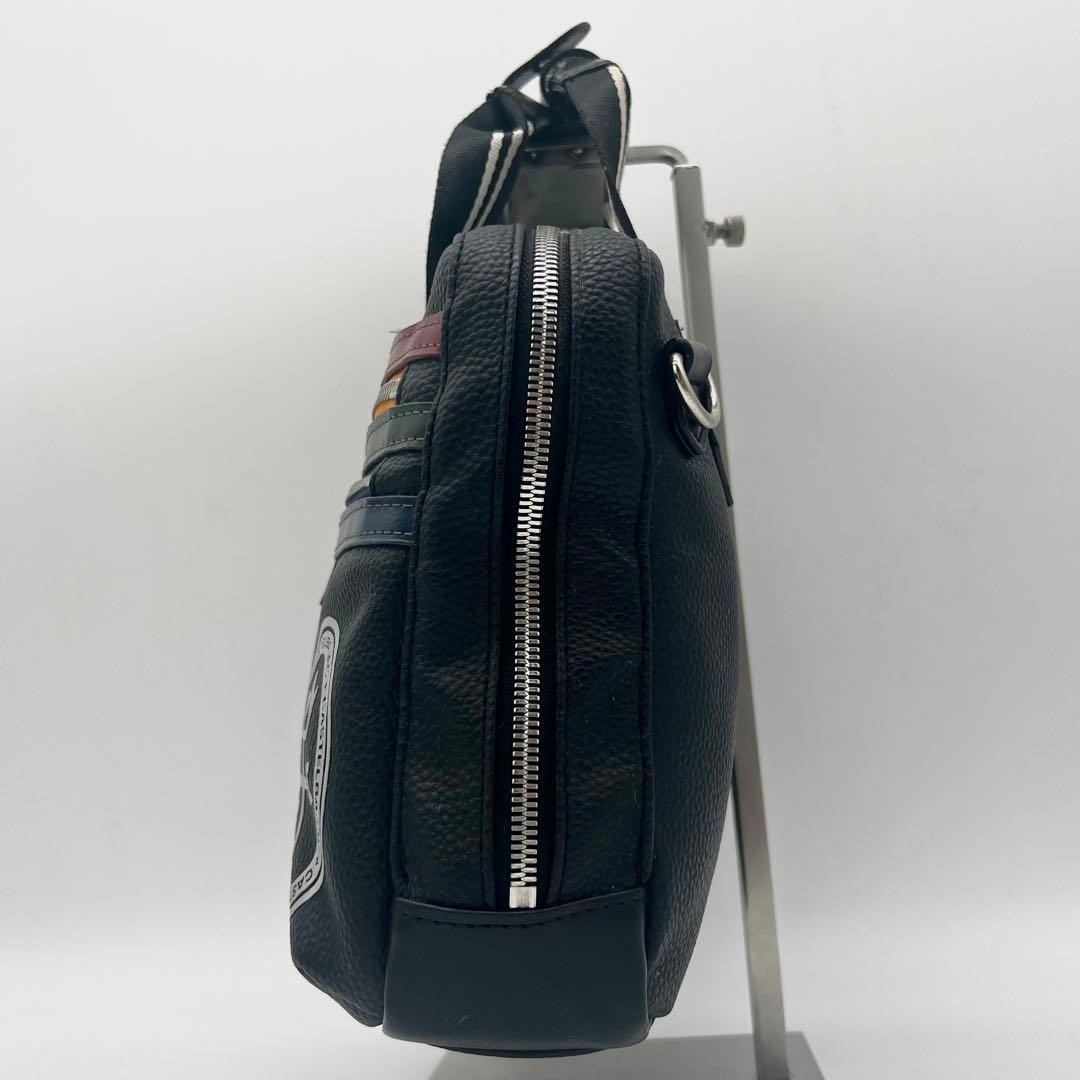 CASTELBAJAC Vintage 2Way Shoulder Handbag Yacht Logo Black Leather