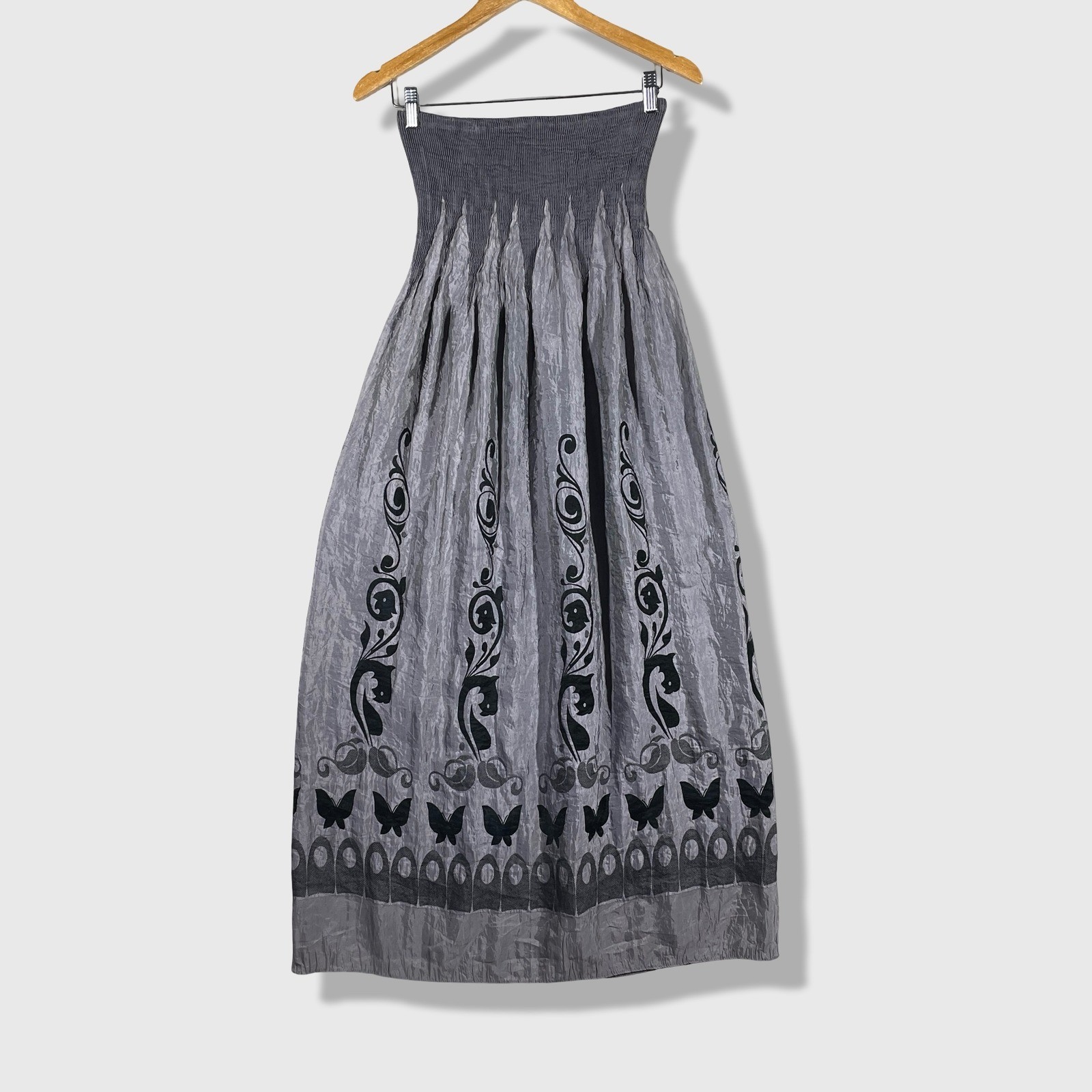 Lapis Tube Dress Womens OS Gray Y2K Whimsigoth Fairycore Butterfly Goth Boho