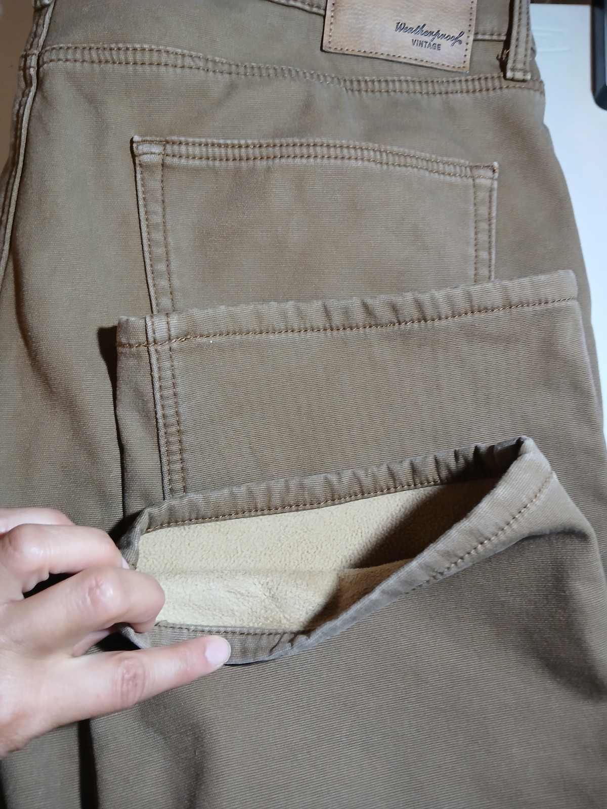 Weatherproof Vintage Men’s Regular Fit Brown Stretch Canvas Pants 40W Straight