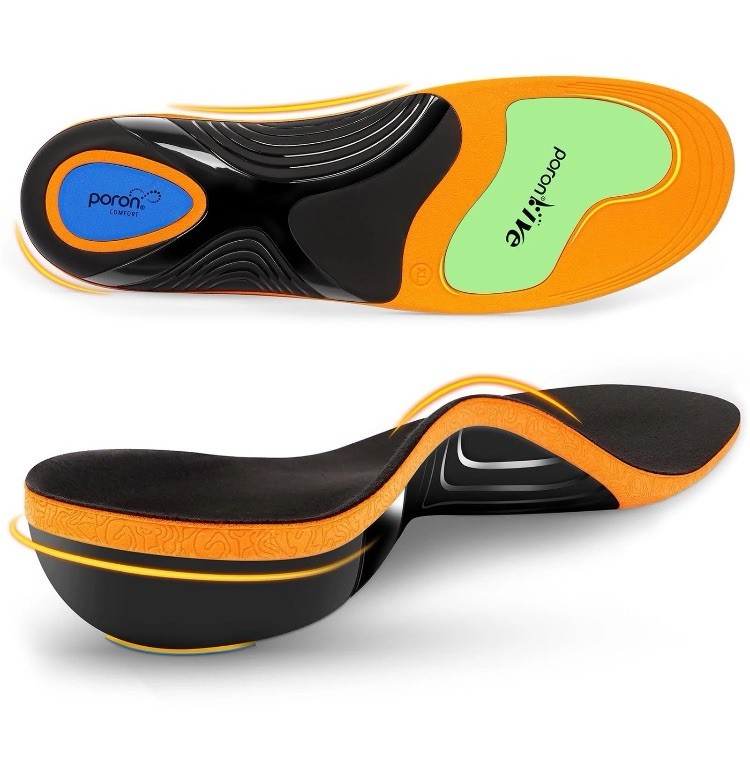 Protective shoe insoles for people who stand all day, providing foot support