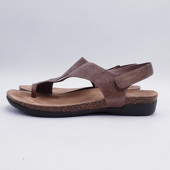 Dansko Reece Brown Leather Sandal Thong Toe Slingback Women’s Size EU 41 US 11