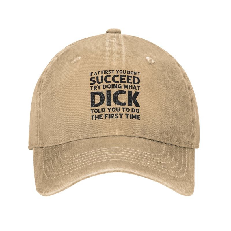SUCCEED DICK Soft Baseball Cap Unconstructed Graphic Print Adjustable Sun Hat