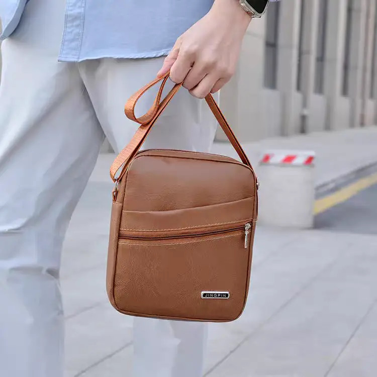 Men’s Leather Crossbody Bag Shoulder Sling Travel Casual Messenger Chest Pack US