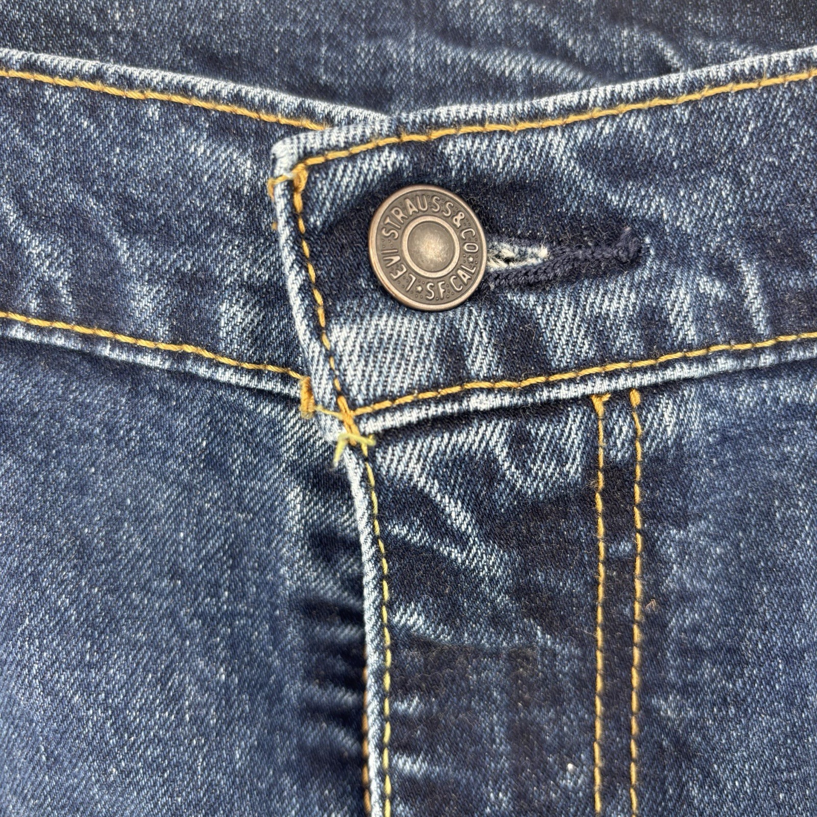 Levi 505 Jeans Men 40×30 Blue Stretch Denim Straight Leg Cowboy 90’s Logo USA