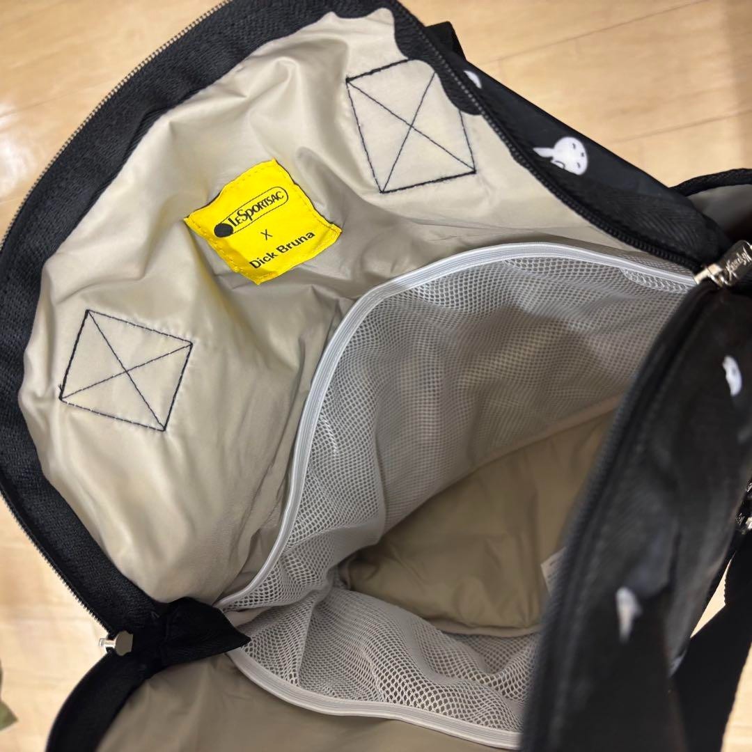 LeSportsac 2way Backpack White rabbit 13.8 x 12.6 x 4.9in From Japan Black