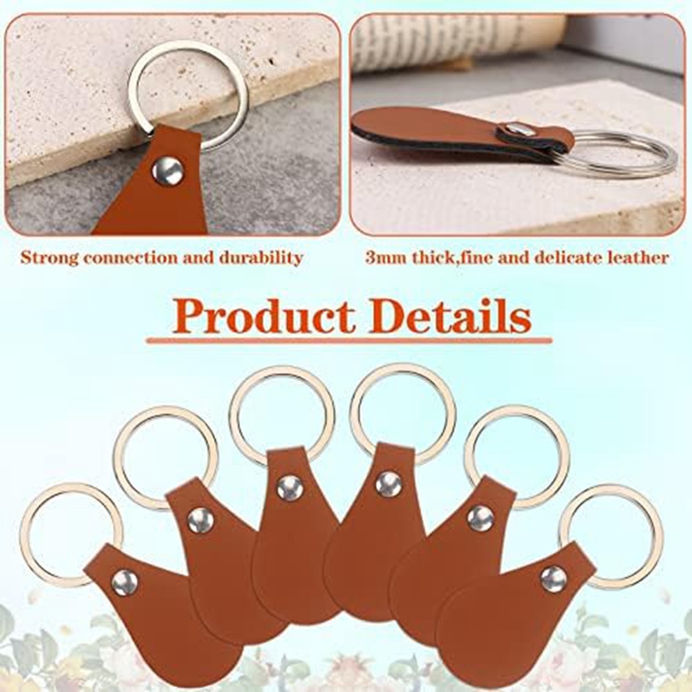 50Pcs DIY Leather with Rivets in White Po9603