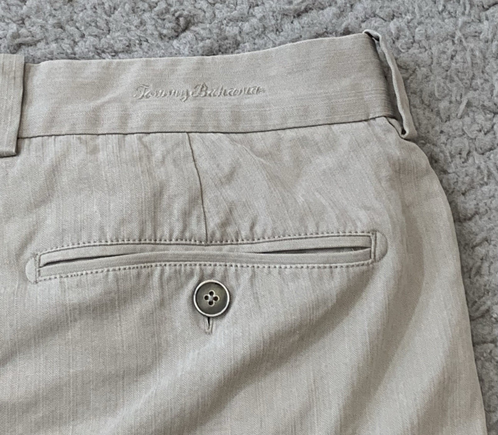 Tommy Bahama Pants Mens 36×34 Silk Rayon From Bamboo Pleated Dress Trousers Tan