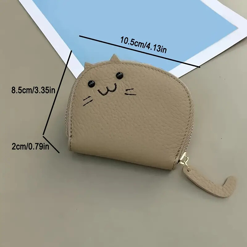 Genuine Leather **Adorable KITTY CAT CARD CASE** Choose your color