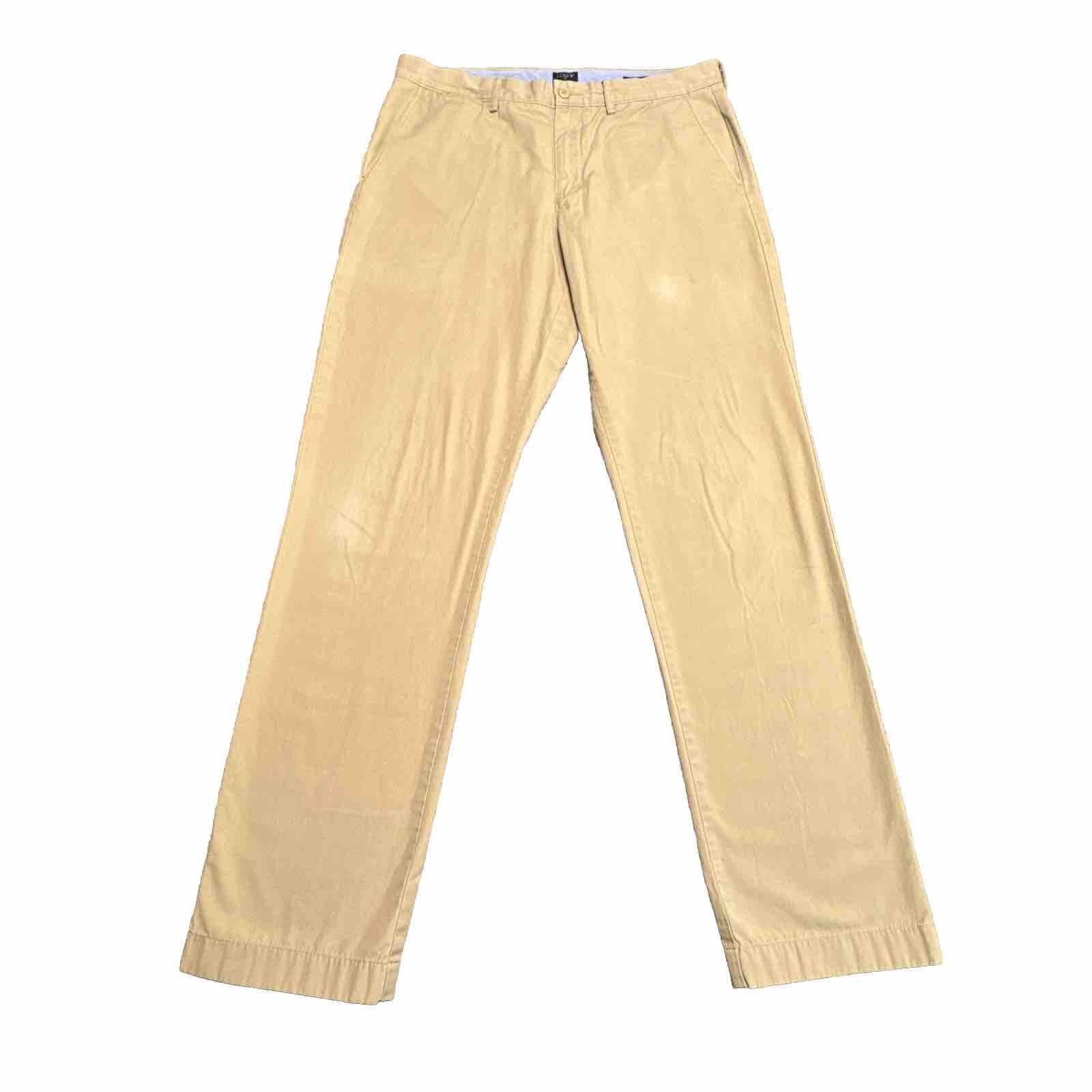 J Crew The Sutton Summerweight Chino Pants Mens 34×34 Khaki Tan 100% Cotton