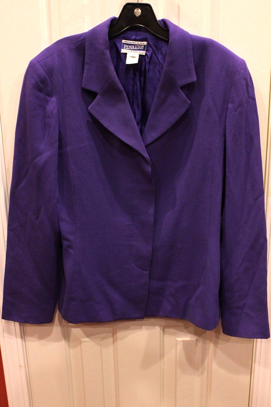 VTG Pendleton Woolmark Virgin Wool Lined Womens Blazer 10 Jacket Lined Button