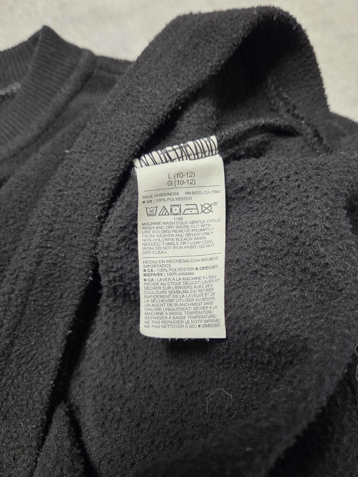 OLD NAVY set of 2 Black Gray Logo Sweaters, Girls Large 10-12