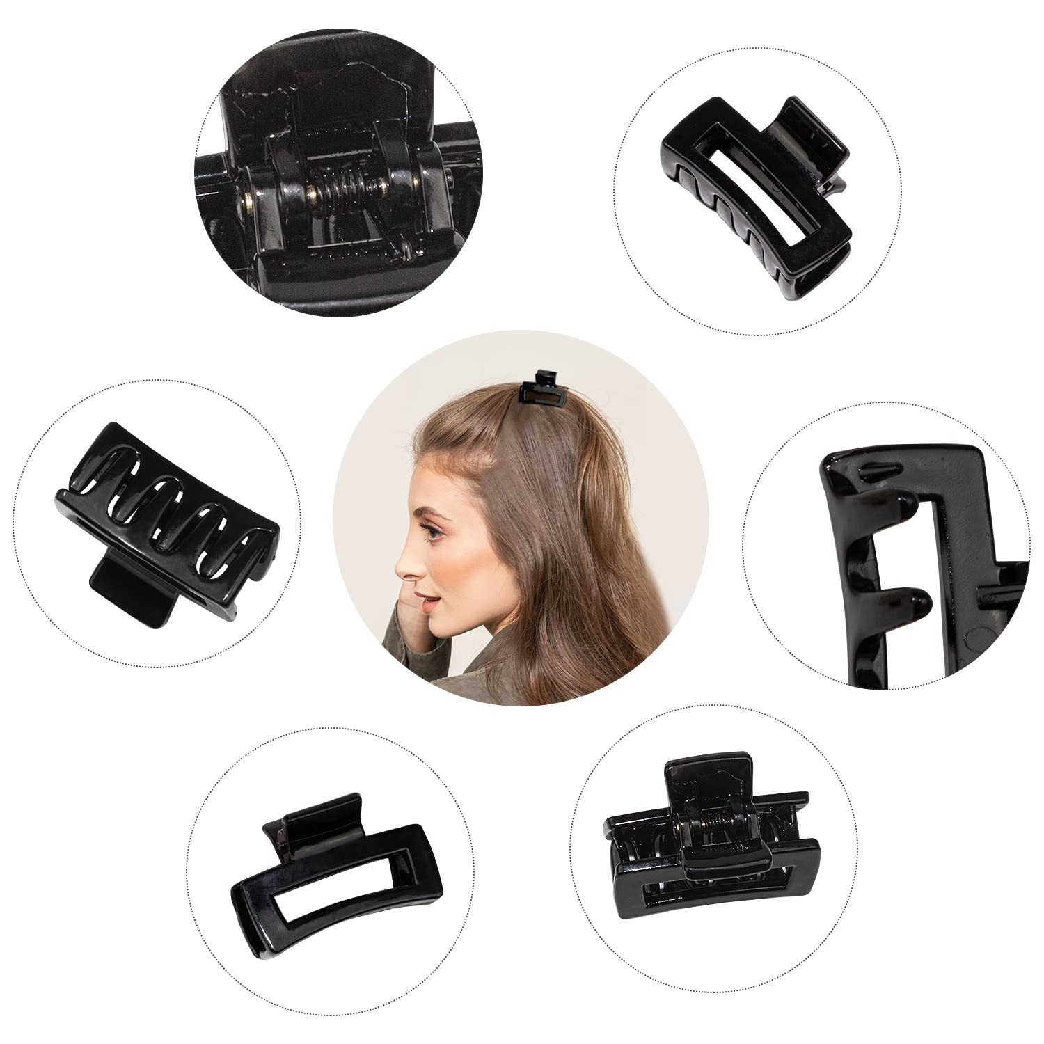 Small Tiny Claw Hair Clips for Women Girls for Thin/Medium Thick Hair, 1.5 Inch