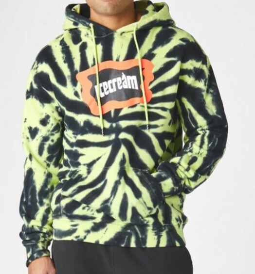 Icecream Stone Tie Dye Hoodie Neon Yellow L
