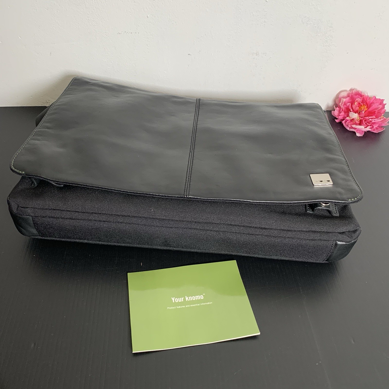 Knomo London – Black Laptop Business Messenger Bag
