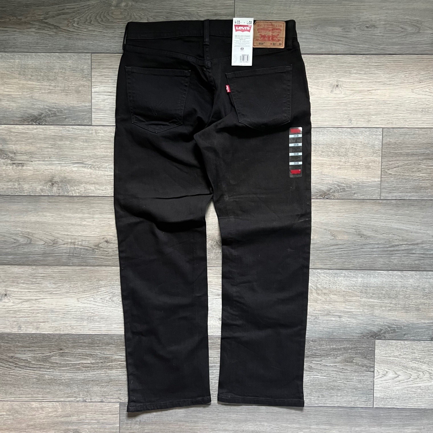 Levi’s Men’s 33×30 559 Relaxed Straight Jeans Black Denim Y2K NEW NWT
