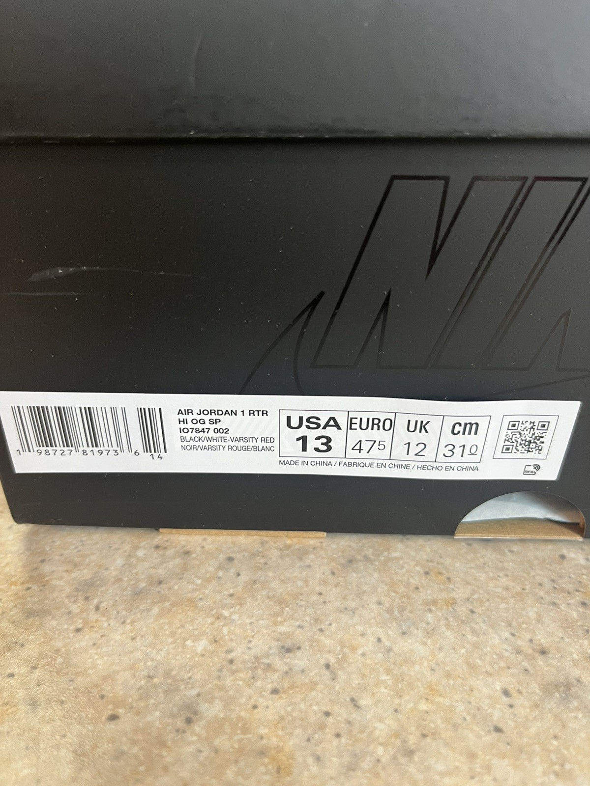 Fragment Design × Union LA x Air Jordan 1 Retro OG High Size 13 IO7847-002