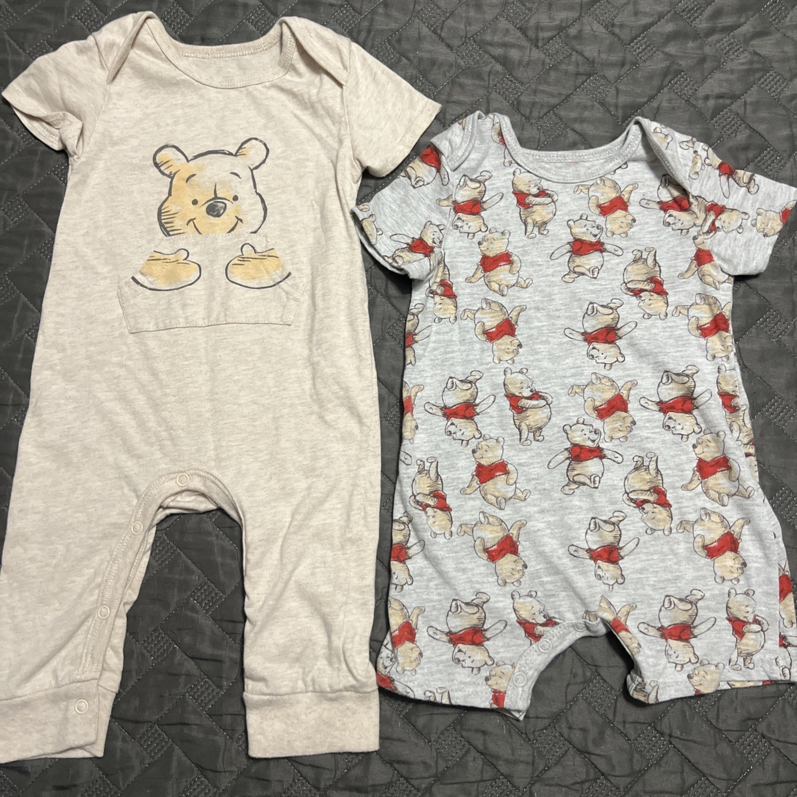 Disney Baby Winnie the Pooh Romper Set Of 2 6-9 Months
