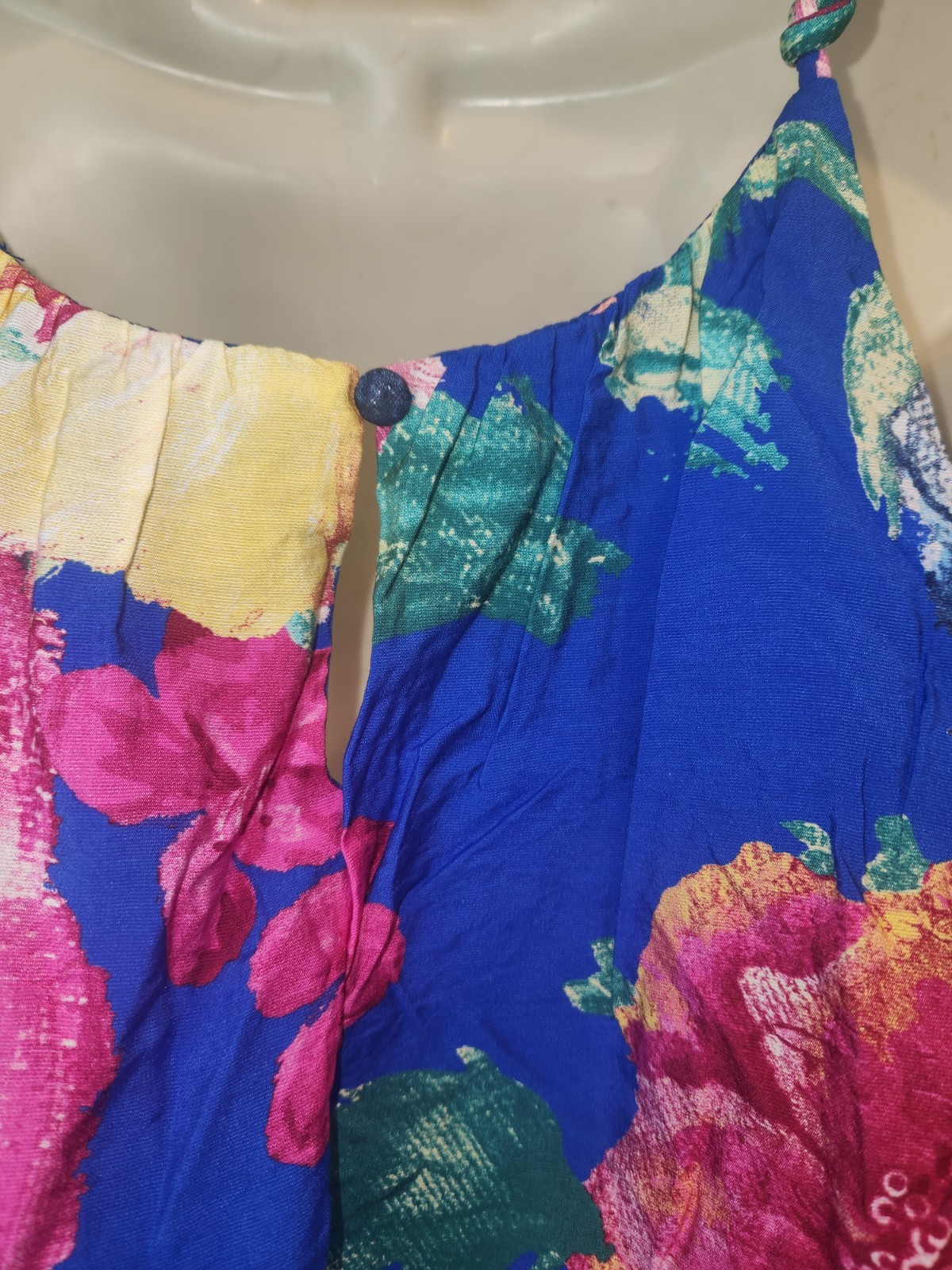 Skies Are Blue Pedal Pop Braid Strap Floral Bubble Top Small S NWT